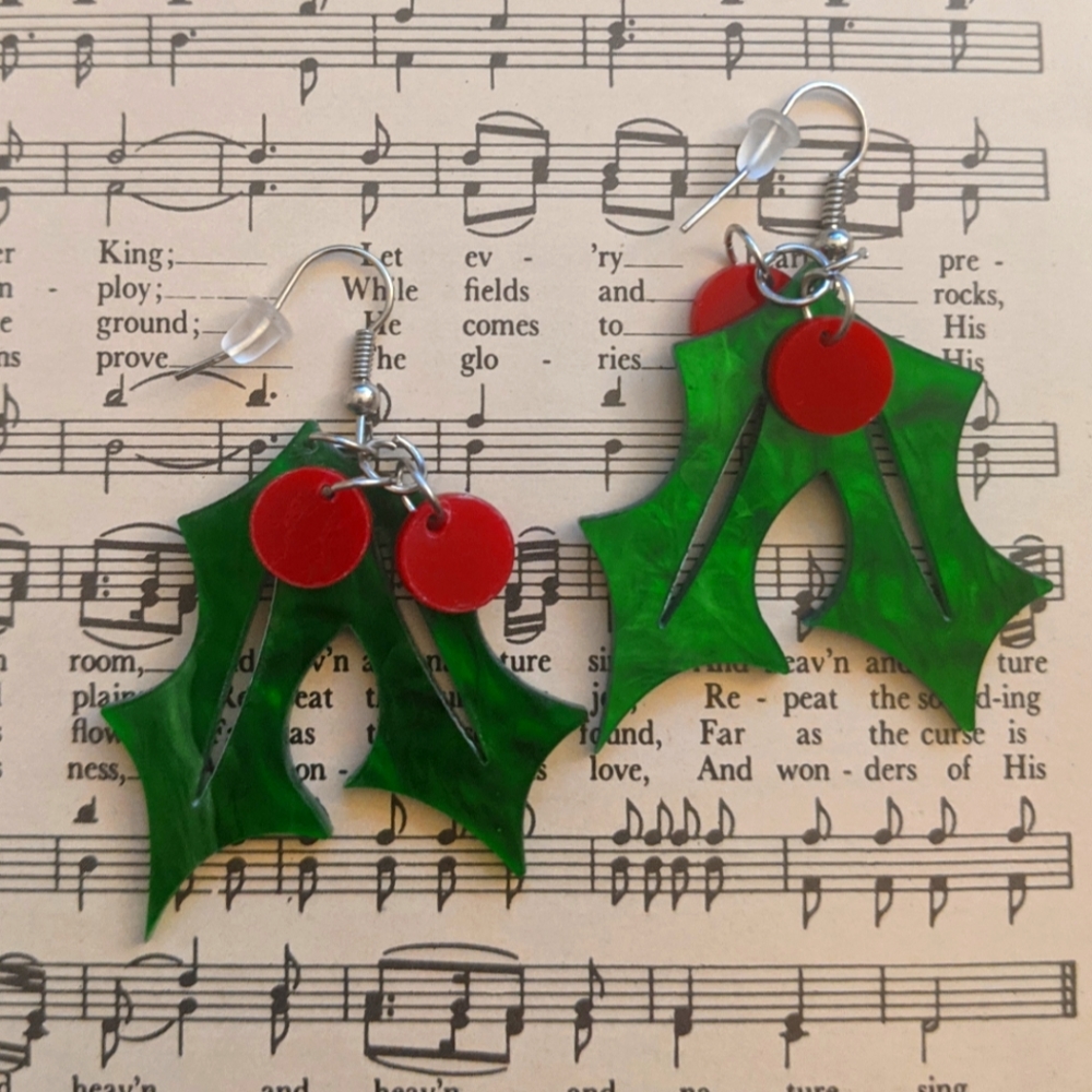 Acrylic Holly earrings